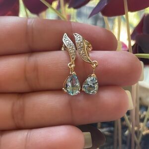 Drop earrings aquamarine